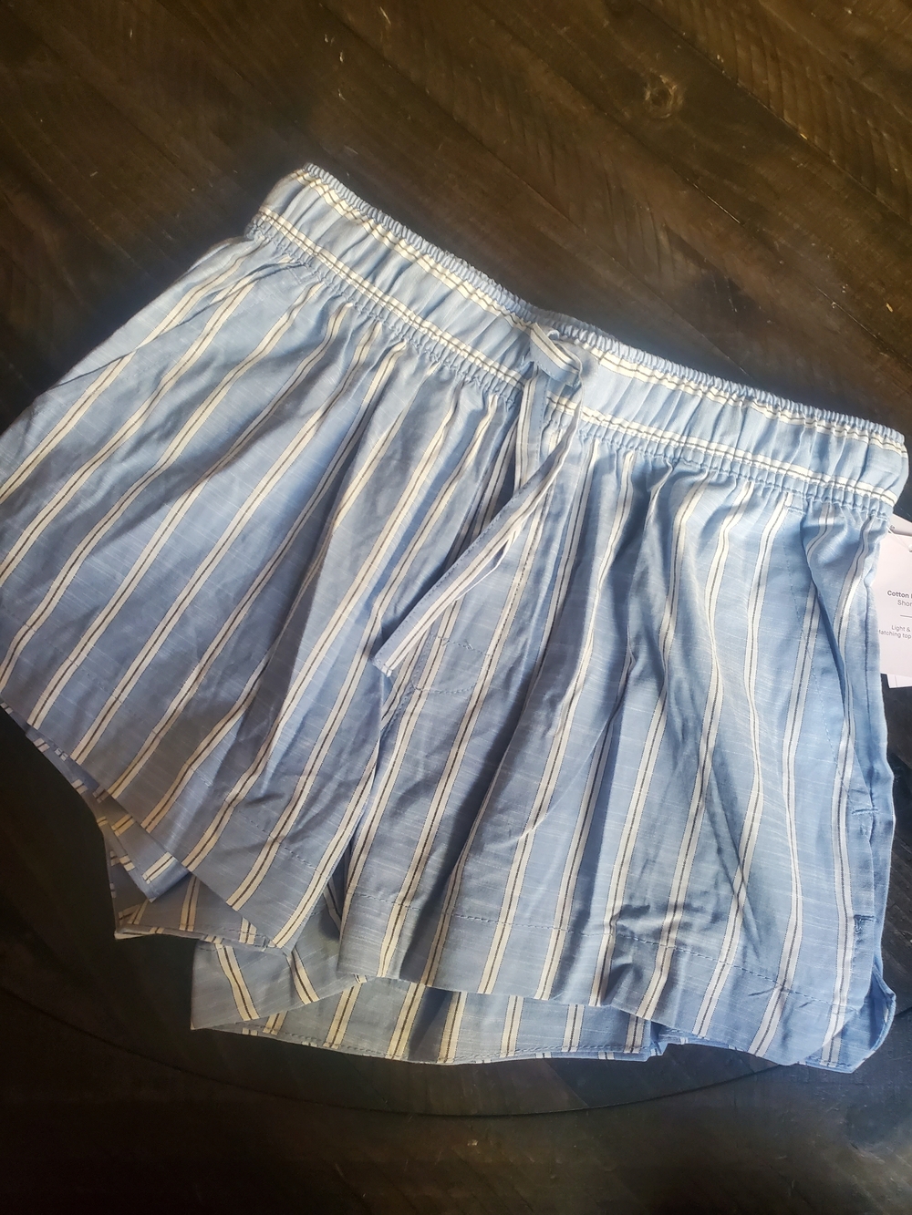 Auden Light Blue and White Striped Women's Pajama Shorts